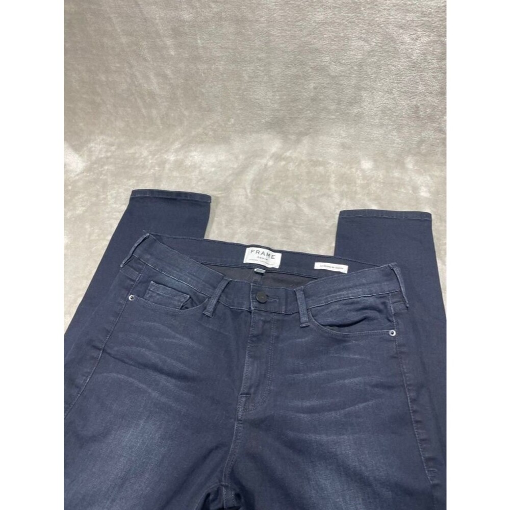 Frame Denim Le Skinny De Jeanna Jeans Women Size 32 Dark Wash Blue Stretch